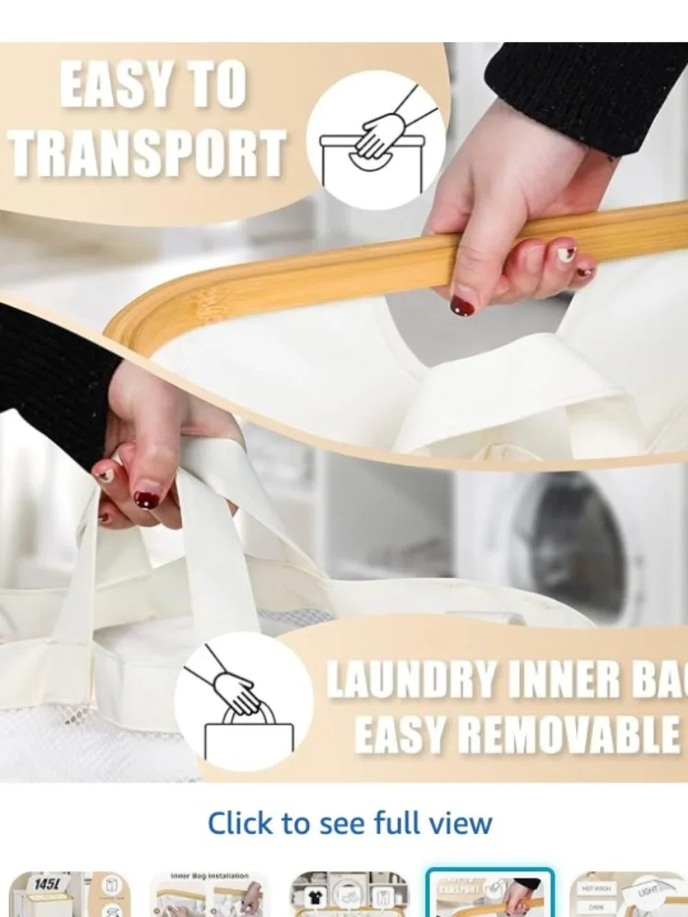 Large 3 Section Laundry Basket